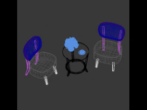 accent chair table set 3D Model