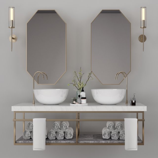 double vanity set Modelo 3D .c4d .max .obj .3ds .fbx .stl .blend
