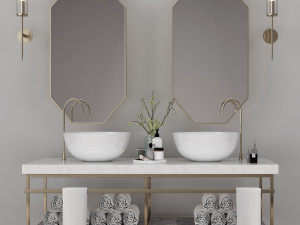 double vanity set 3D 模型