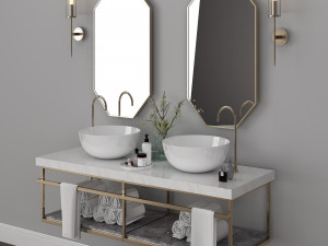 double vanity set Modelo 3D