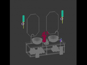 double vanity set Modelo 3D