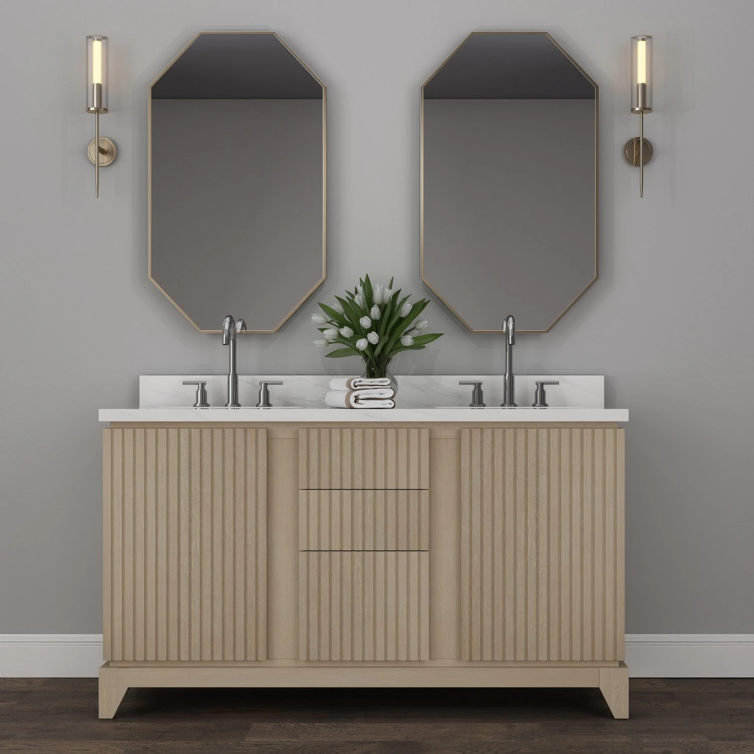 double vanity set 3D Model .c4d .max .obj .3ds .fbx .stl .blend