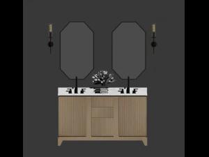 double vanity set 3D Model