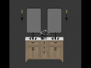 double vanity set 3D 模型