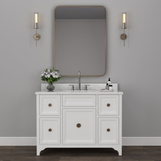 white vanity set Modèle 3D .c4d .max .obj .3ds .fbx .stl .blend 