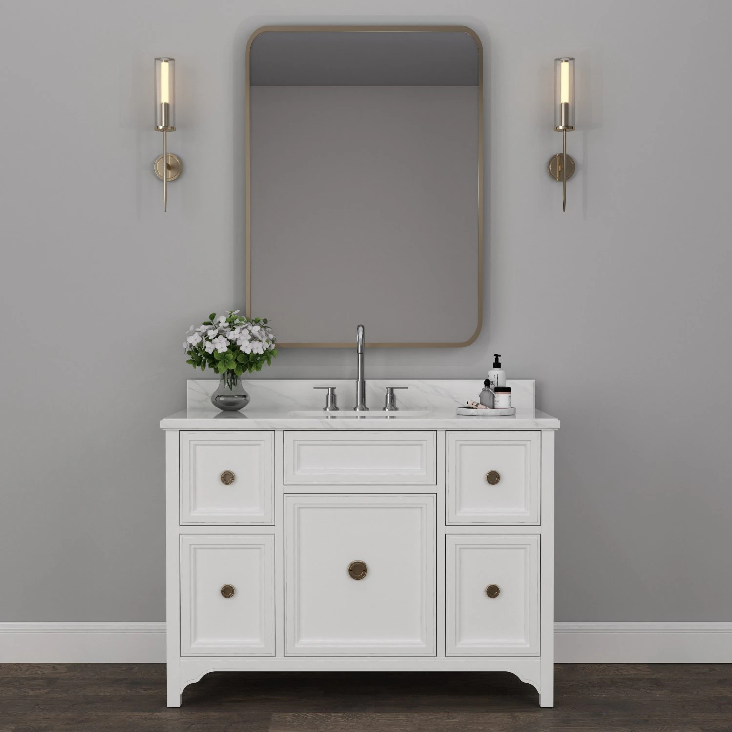 white vanity set 3D Model .c4d .max .obj .3ds .fbx .stl .blend 