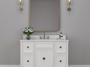 white vanity set 3D 模型
