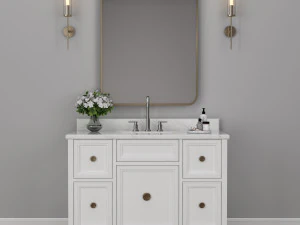 conjunto de vaidade branco Modelo 3D