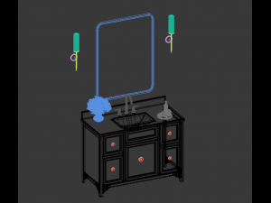 white vanity set Modèle 3D