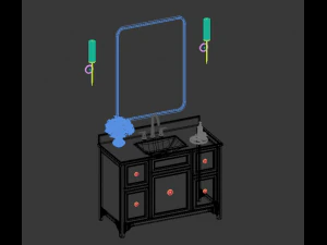 white vanity set 3D Model