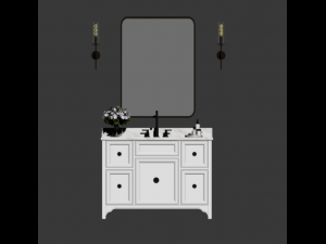white vanity set Modèle 3D
