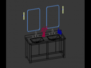 double vanity set 3D-Modell