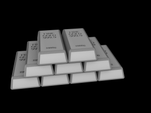 gold bar stack 3D Model