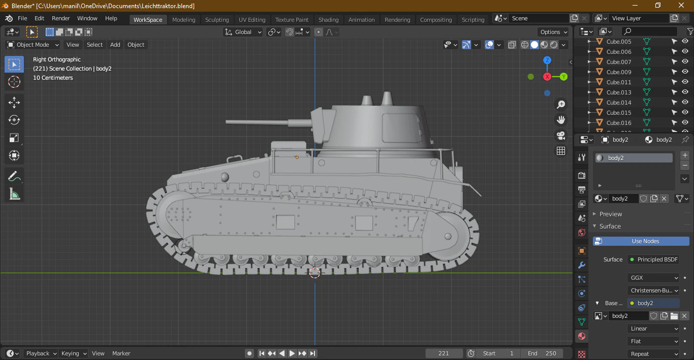 tank - leichttraktor 3D Model .c4d .max .obj .3ds .fbx .stl .blend 