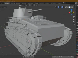 tank - leichttraktor 3D Model