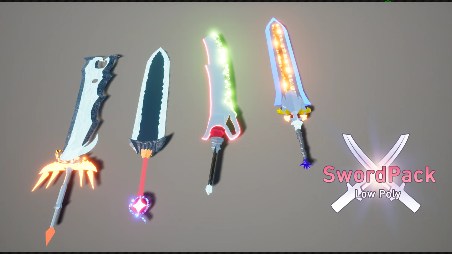 low poly paquete de espadas 3D Model .c4d .max .obj .3ds .fbx .stl .blend 