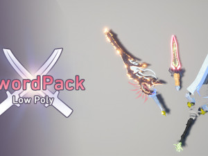 low poly paquete de espadas 3D Model