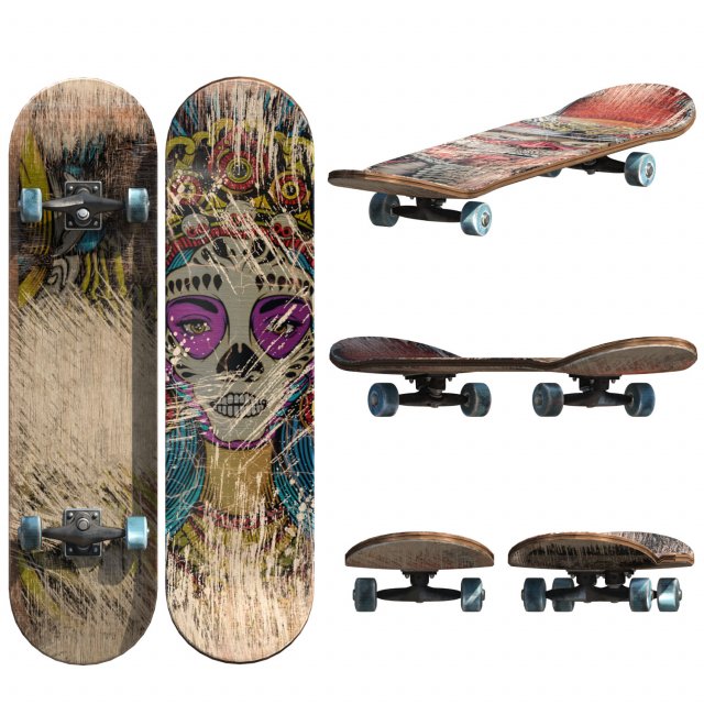 realistic skateboard code 12 Modelo 3D .c4d .max .obj .3ds .fbx .stl .blend 