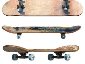 realistic skateboard code 12 Modelo 3D