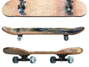 realistic skateboard code 12 3D Model