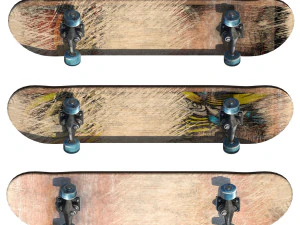 realistic skateboard code 12 3D Model