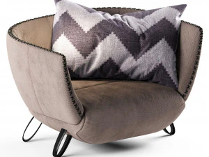 sill&oacute;n de terciopelo australia Modelo 3D