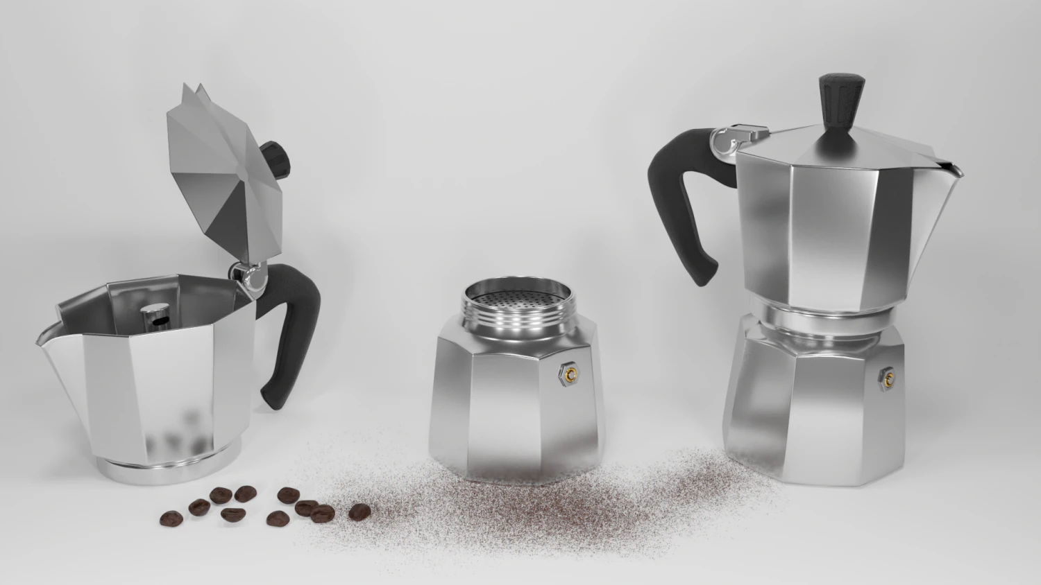 Moka Modello 3D .c4d .max .obj .3ds .fbx .stl .blend 