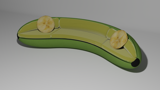 Banana Sofa 3D Модель .c4d .max .obj .3ds .fbx .stl .blend 
