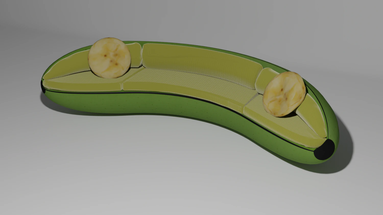 Banana Sofa 3D Model .c4d .max .obj .3ds .fbx .stl .blend 