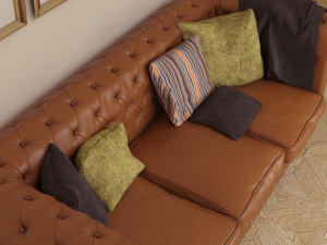classic leather sofa 3D Model