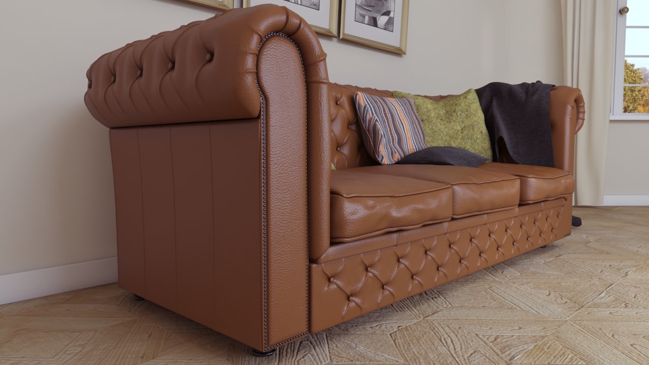classic leather sofa 3D in 3DExport
