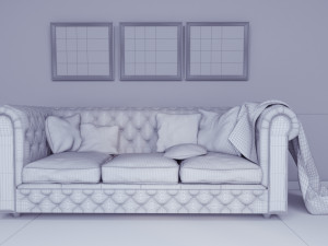 classic leather sofa 3D Model