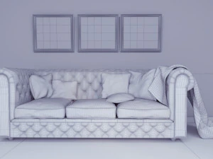 classic leather sofa 3D Model
