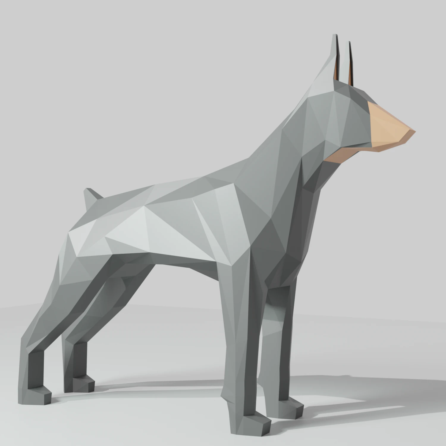 dog lowpoly doberman 3D Print Model .c4d .max .obj .3ds .fbx .stl .blend