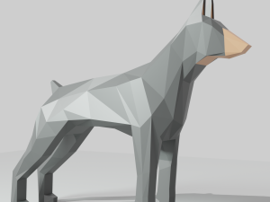 dog lowpoly doberman 3D Print Model