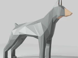 köpek lowpoly doberman 3D Baskı Modeli