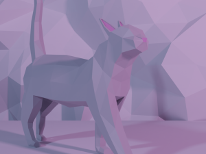 cat lowpoly Model do druku 3D