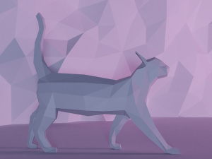 cat lowpoly Model do druku 3D