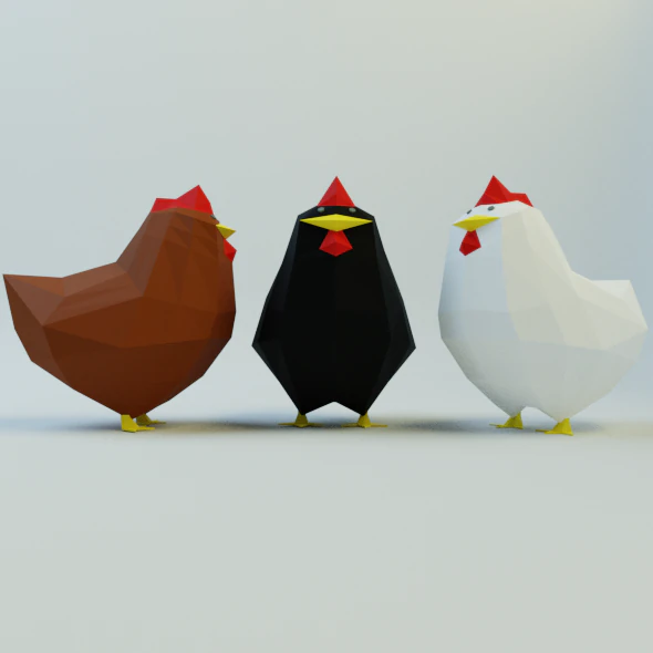 chicken 3D Model .c4d .max .obj .3ds .fbx .stl .blend 