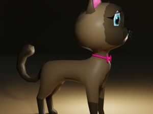low-poly cat Modelo 3D