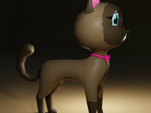 low-poly cat 3D Model