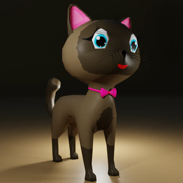 low-poly cat 3D Model .c4d .max .obj .3ds .fbx .stl .blend 