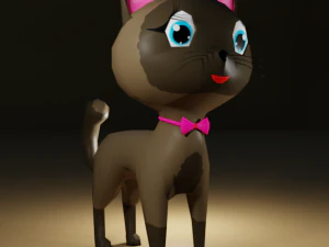 लो-पॉली बिल्ली 3D मॉडल