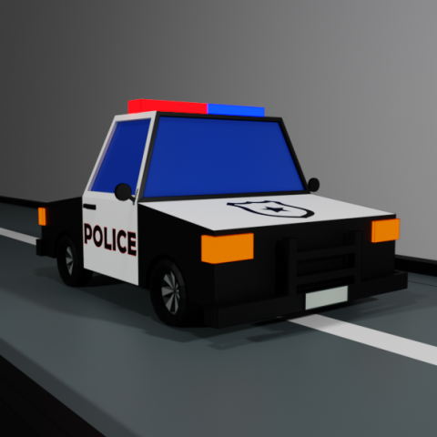low - poly police car 3D Model .c4d .max .obj .3ds .fbx .stl .blend 