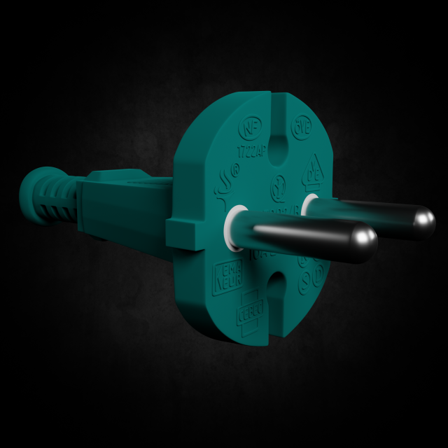 electric plug 3D Model .c4d .max .obj .3ds .fbx .stl .blend 
