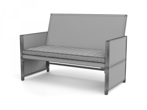 sofa with pillow 3D 模型