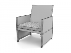 armchair with pillow 3D Model