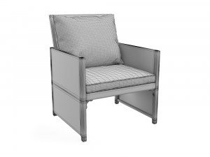 armchair with pillow Modèle 3D
