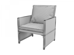 armchair with pillow Modèle 3D