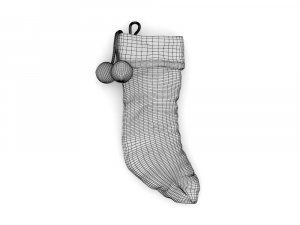Stocking Holiday Time White PBR Low-poly 3D-Modell